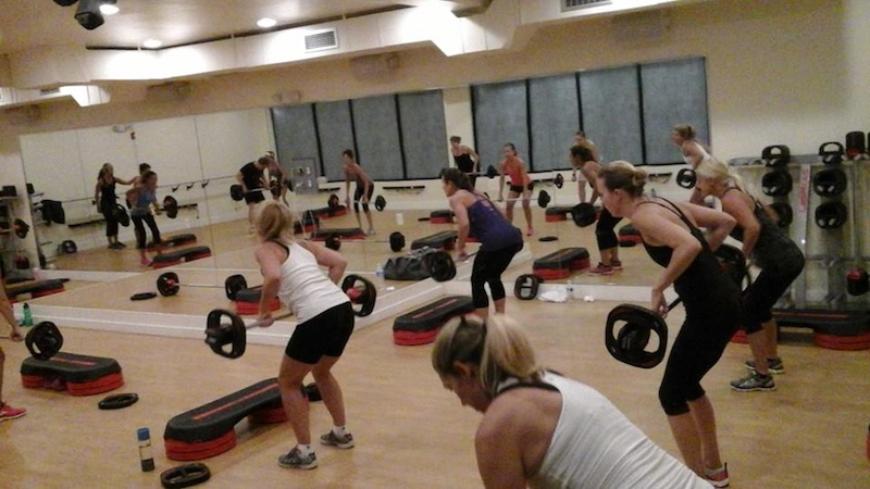 A body pump class at the now-defunct Fit Fire Studios in Devon.