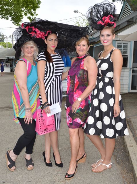 Susan at Ladies Day 2015 with Studio H collaborator Heather Heyman (left) and Polka Dots models Megan Diloia and Jenny Larkin.