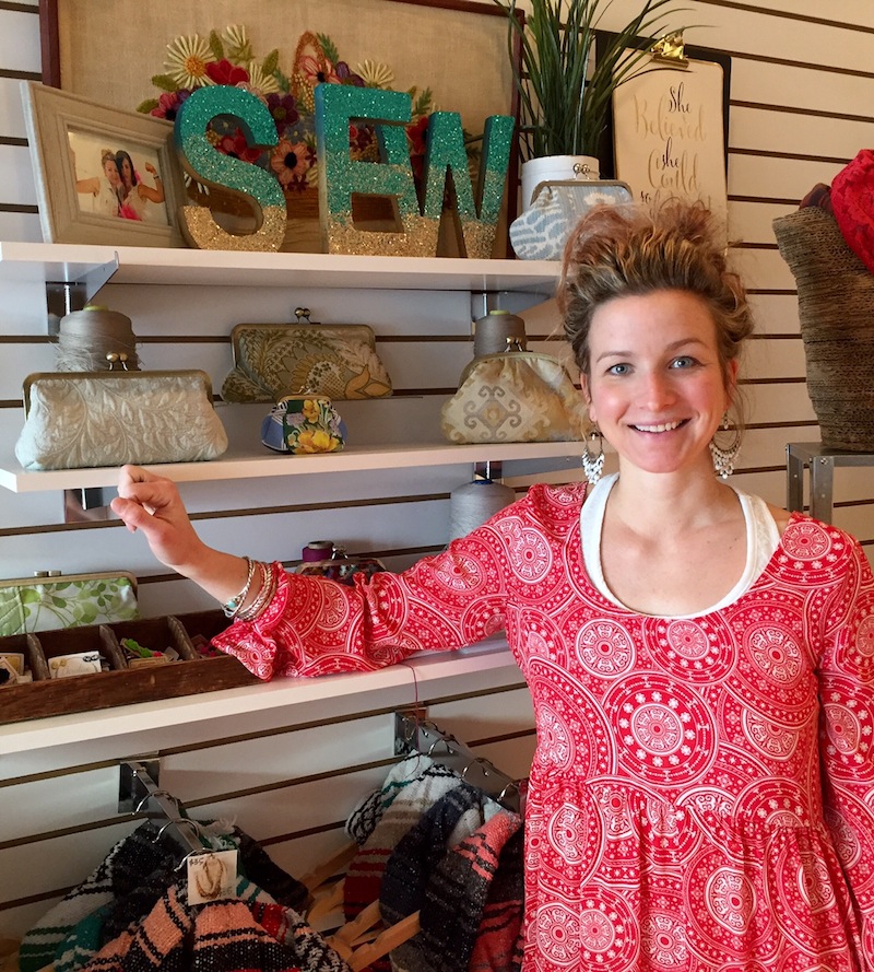 Paige Sullivan in her adorable new shop.