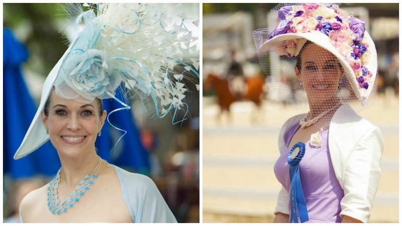 Tiffany's two favorite Ladies Day creations - 2015 and 2013. (Photos by Brenda Carpenter)