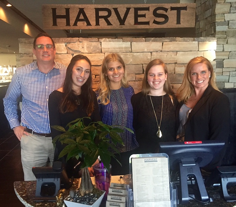 hostesses Leila Gordon, Harvest's Director of Operations ?, hostesses Cristina Shipe, Morgan Gleeson, and Sales and Marketing Manager