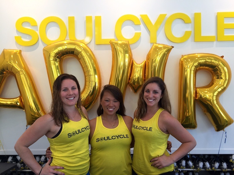 The SoulCycle Ardmore team: Assistant Studio Managers Lauren Cuddeback and Meredith Hertzel and Studio Manager Stephanie DeLisi.
