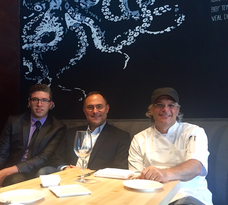 Savona GM Max Grange, co-owners Evan Lambert and chef/owner Andrew Masciangelo in the redesigned dining room.