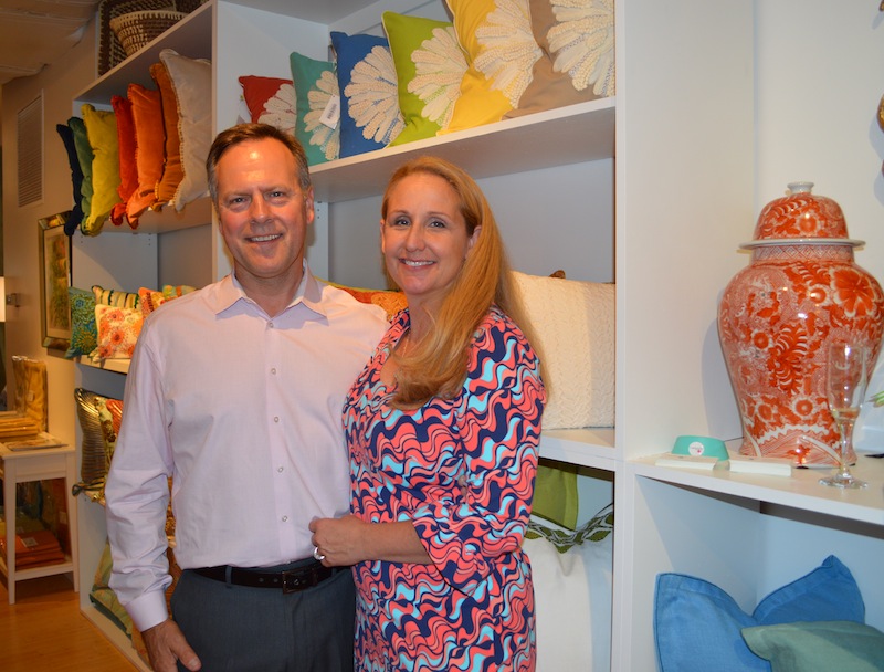 Proprietor Peggy Brehman and her husband, Scott, at the grand opening party for Company C Main Line. 